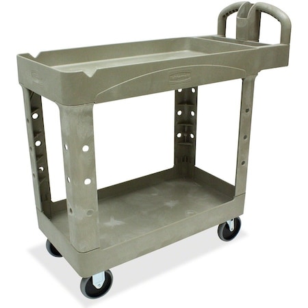 Rubbermaid Commercial Two Shelf Service Cart, 500 lb Load Capacity, 2 Shelves, 39.5" W, 33.3" H RCP450088BG